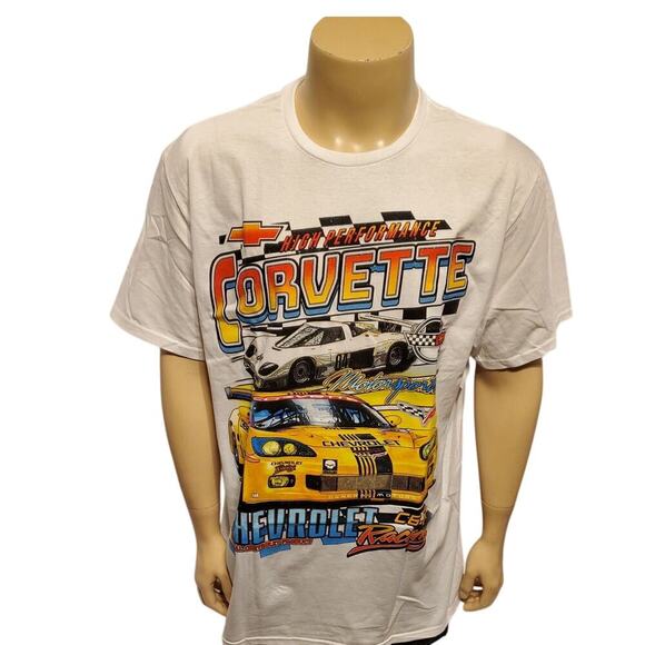 GM Chevy Racing Corvette Chemistry White Graphic T-Shirt Men's XL Unisex NWT - Picture 1 of 6